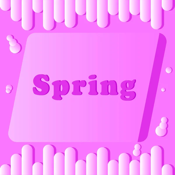 Inscripción de primavera con color rosa y claro — Vector de stock