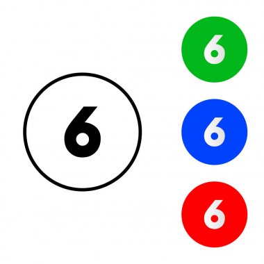 6 numaralı simge vektör