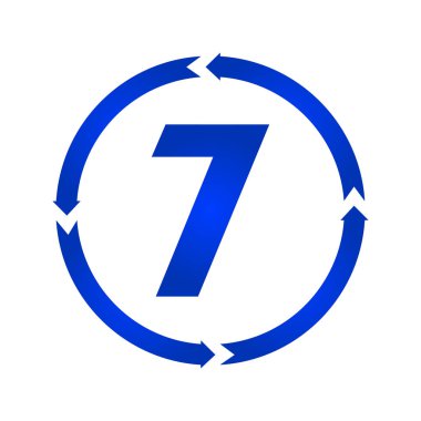 7 numaralı simge vektör
