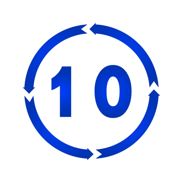 Number 10 icon vector — Stock Vector