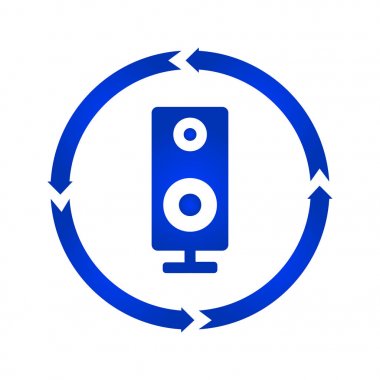 Simge müzik sütun ses hoparlörleri açmak