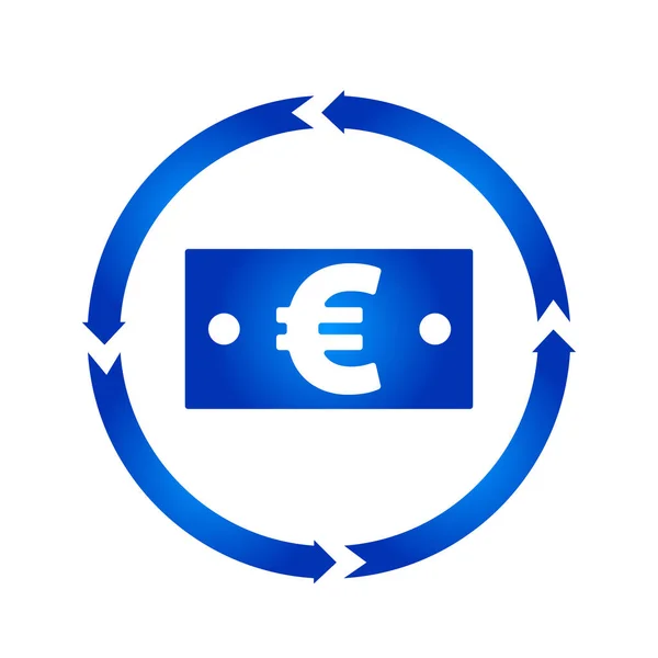 Icona giro banconota euro — Vettoriale Stock
