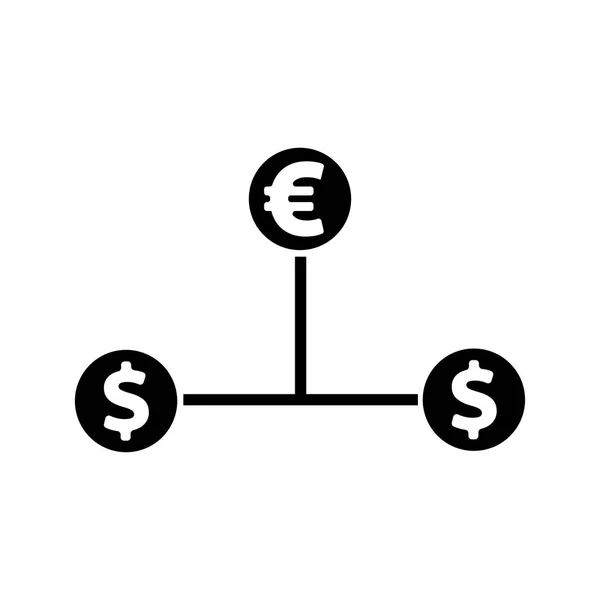Cash-Flow vektorové ikony. Euro a dolar ikona — Stockový vektor