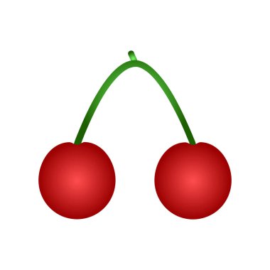 kiraz simgesi, vektör meyve illüstrasyon, tatlı kiraz