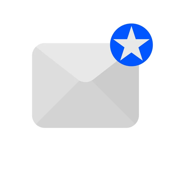 Icône de l'enveloppe avec signe étoile — Image vectorielle