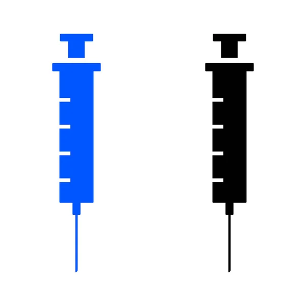 Icono plano jeringa — Vector de stock