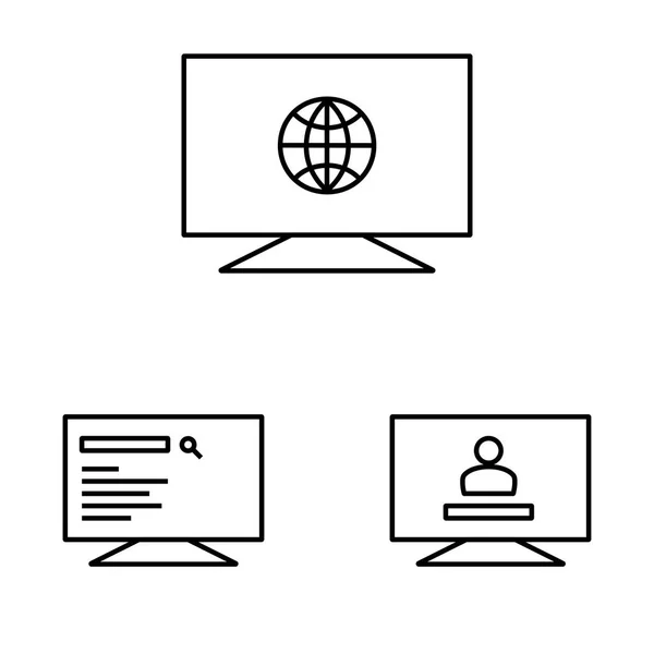 Web operations on the monitors icon — Stock Vector
