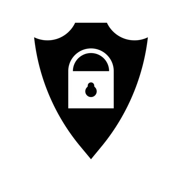Cyber security ikona, ikona tarczy — Wektor stockowy