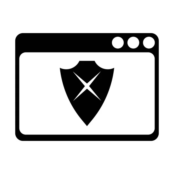 Malo icono de protección del navegador — Archivo Imágenes Vectoriales