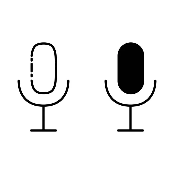Set icona microfono — Vettoriale Stock