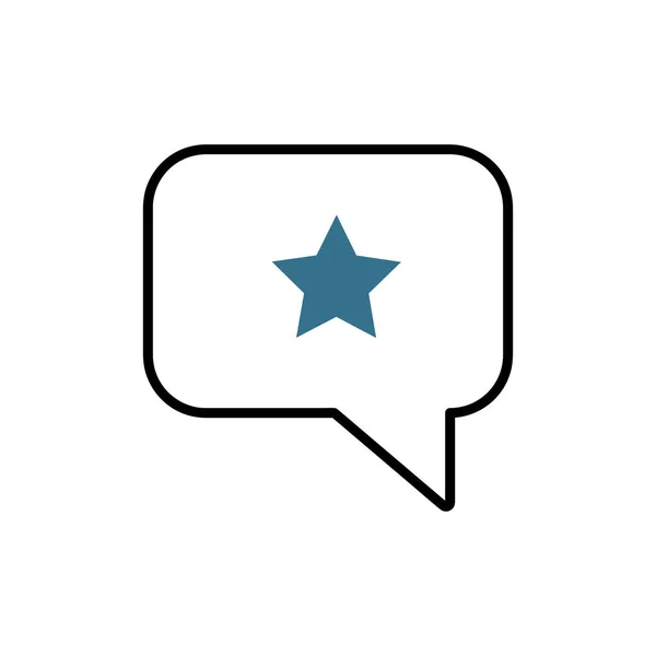 Bubble chat icono estrella mensaje favorito — Vector de stock