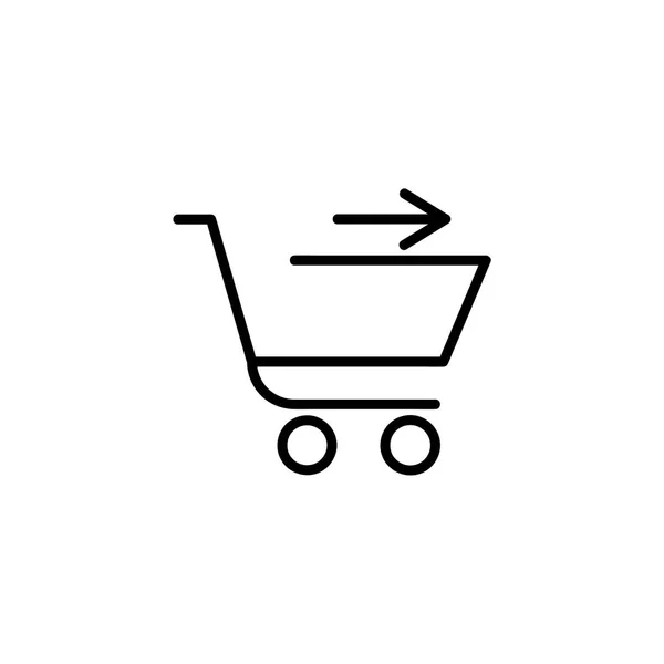 右の矢印の付いた買い物カゴ — ストックベクタ