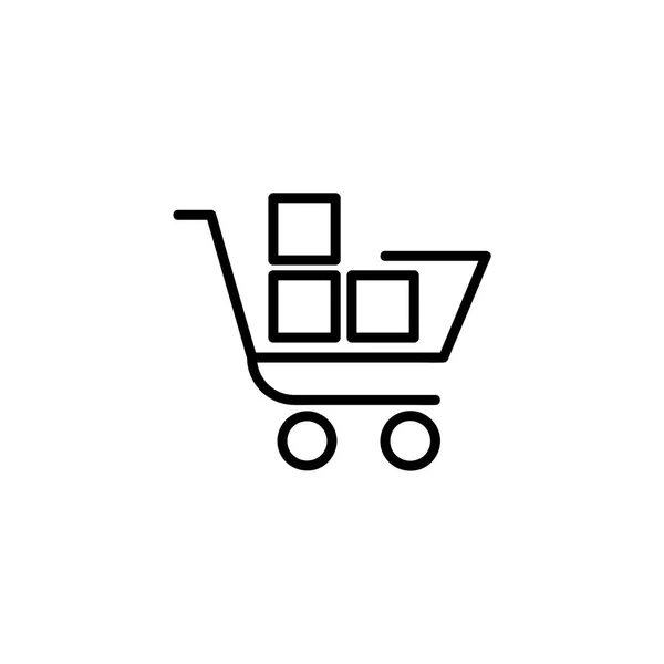 Chariot d'achat avec icône boîtes — Image vectorielle