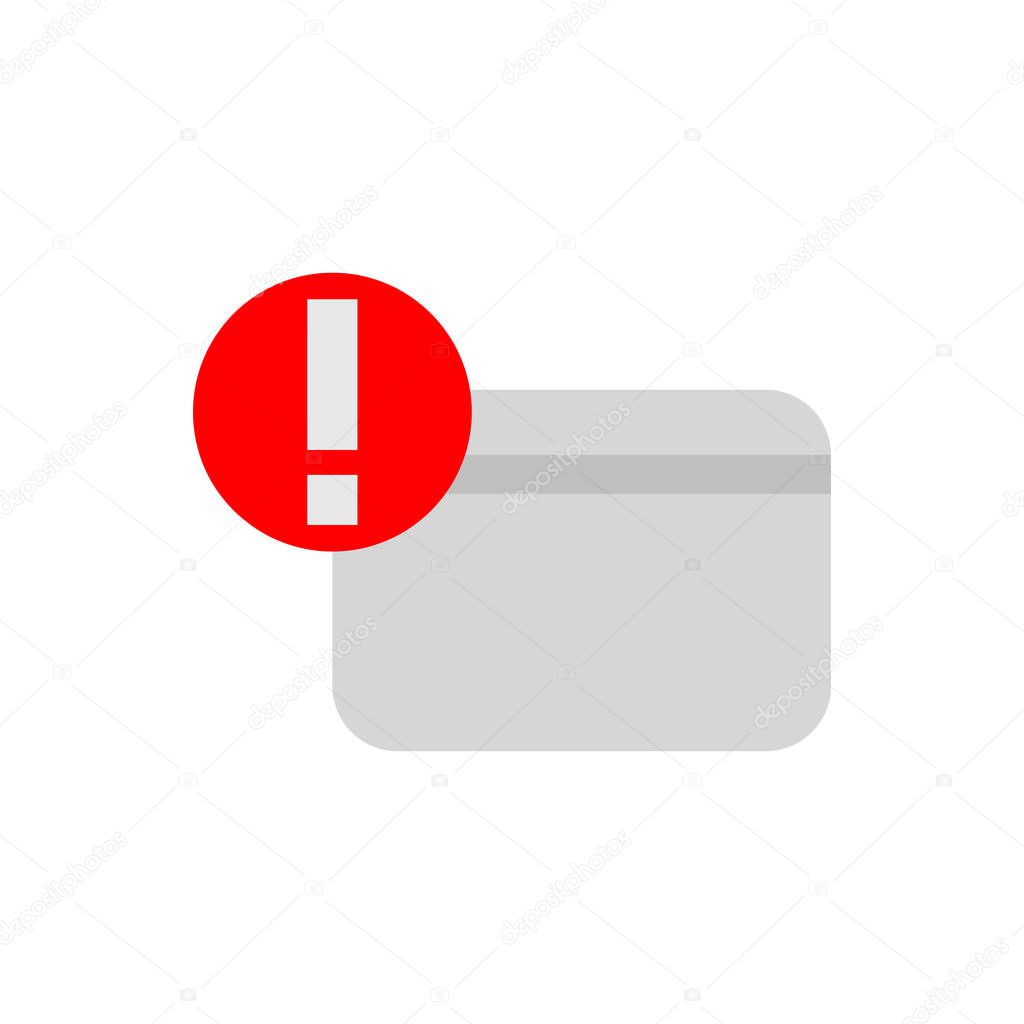 Credit card warning darker flat icons