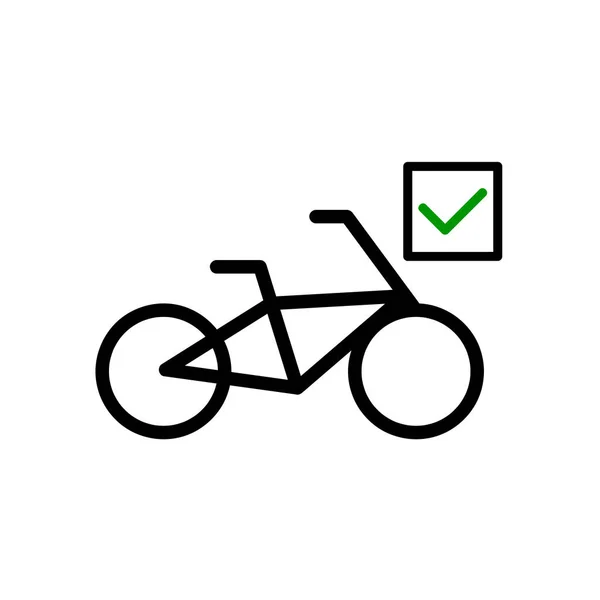 Cykel med en Markera ikonen — Stock vektor