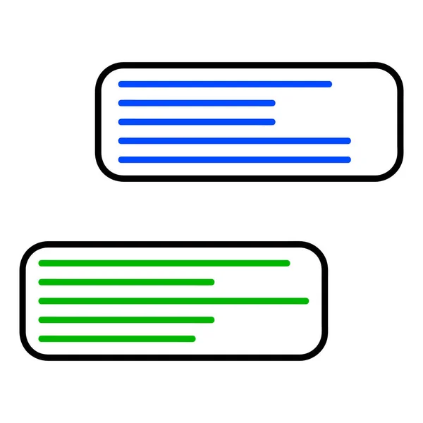 Cajas de mensajes icono — Vector de stock