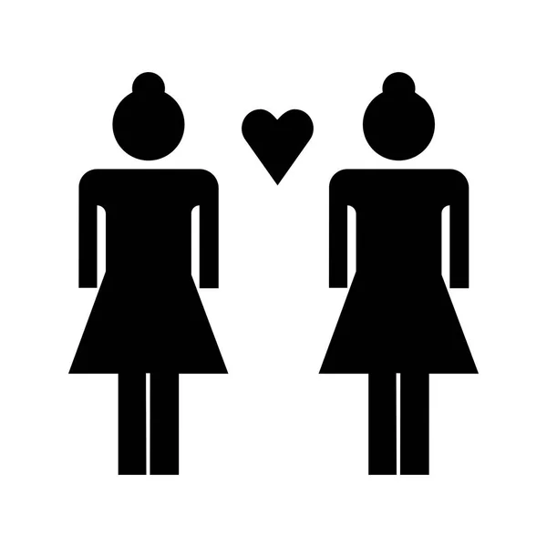 Lesbianas plana icono — Vector de stock