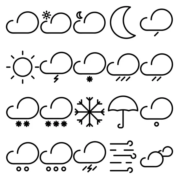 Zeile mit Wettersymbolen — Stockvektor