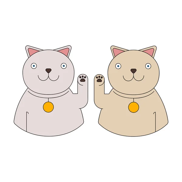 Maneki-neko-pictogram — Stockvector