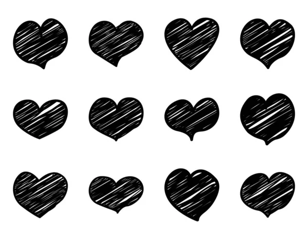 Set of hearts hand drawn style — Free Stock Photo