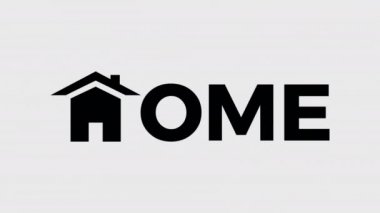 Saydam arkaplanda Word Home 2d canlandırması
