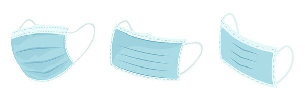 Medical face mask flat icons. Surgical mask vector illustration