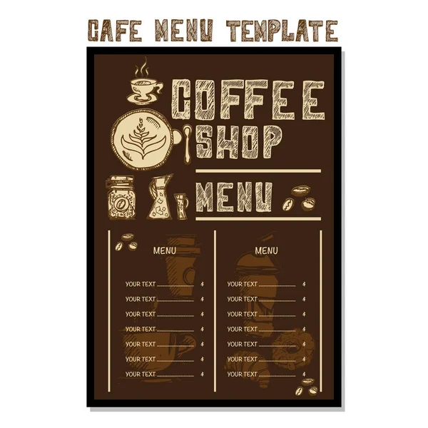 Menu café szablon plakat — Wektor stockowy