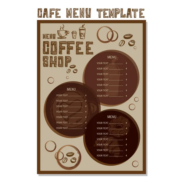 Menu cafe template poster — Stock Vector