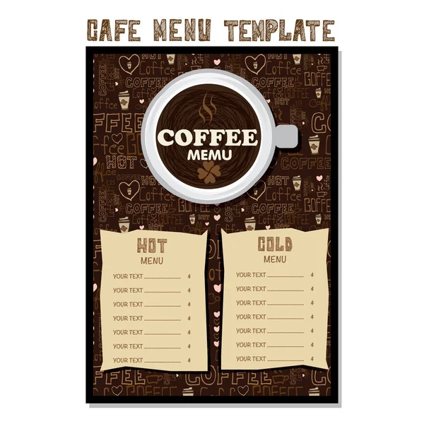 Плакат с шаблоном меню кафе — стоковый вектор