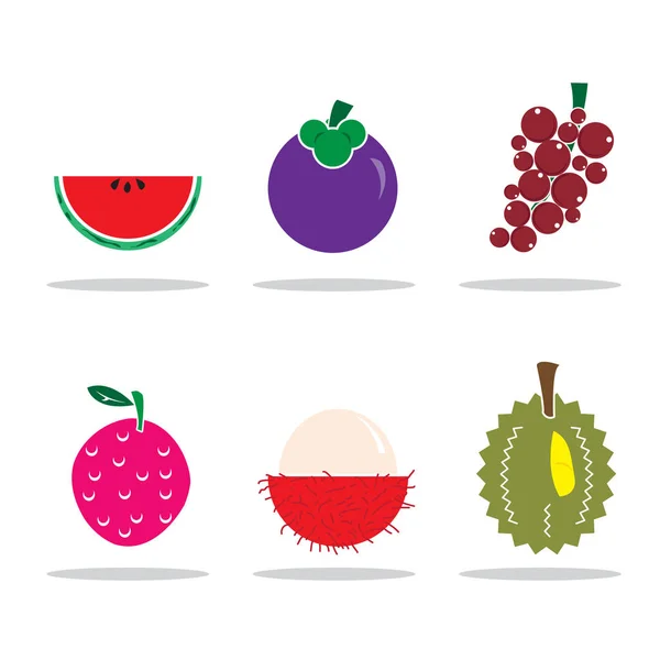 Icon fruit set — Stock Vector