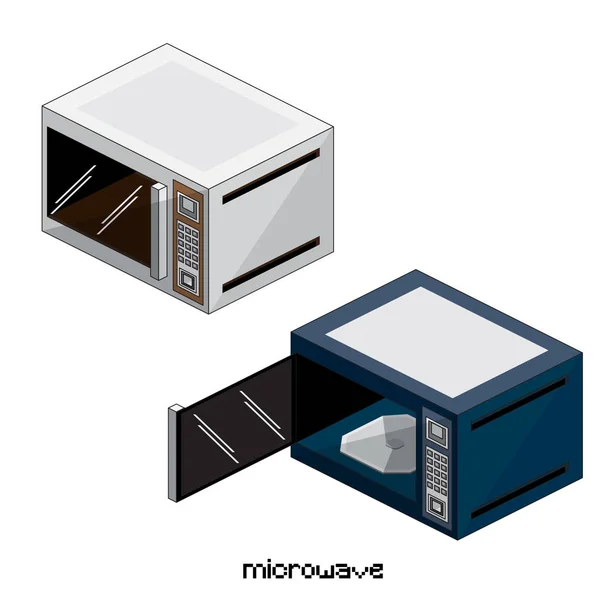 Isometric microwave object — Stock Vector