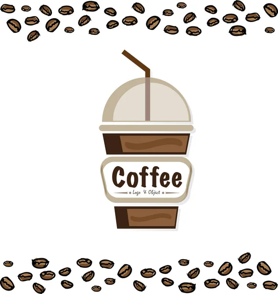 Café objets design logographique — Image vectorielle