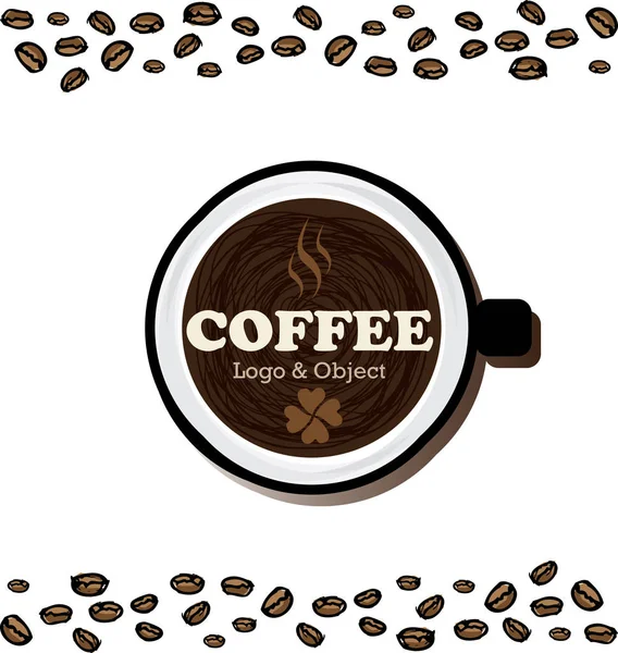 Kávé logographic design tárgyak — Stock Vector