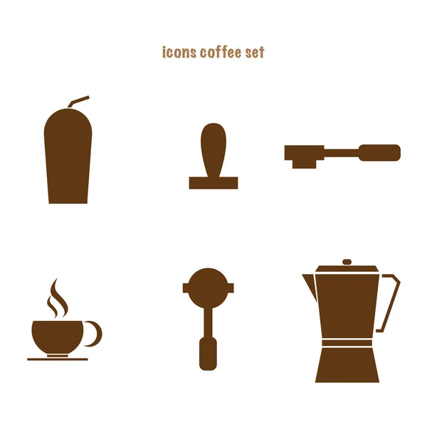 Иконы кофе набор графических объектов дизайна — стоковый вектор