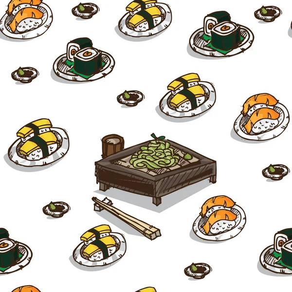 Modèle sushi aliments japonais — Image vectorielle