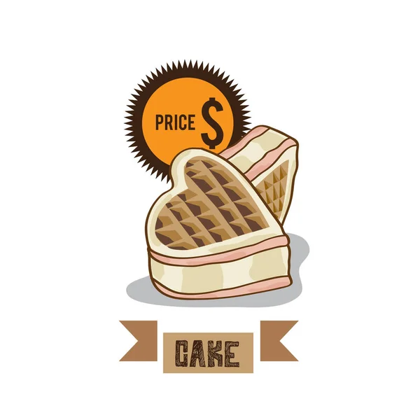 Gâteau alimentaire dessin objets de conception graphique — Image vectorielle