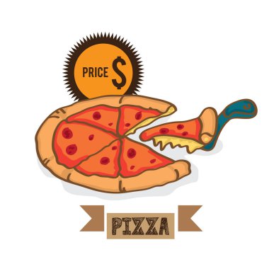 grafik tasarım nesneleri çizim yemek pizza