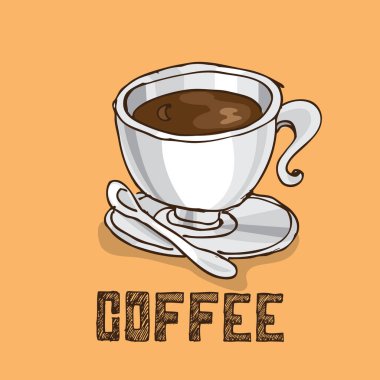 kahve çizim grafik tasarım nesneleri