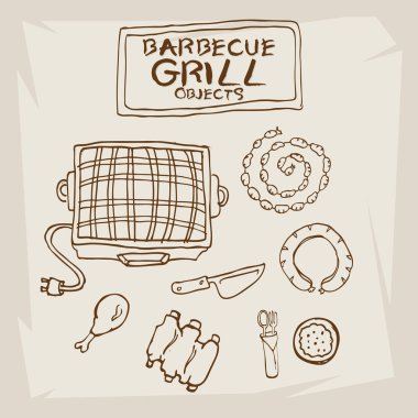 Barbekü Izgara nesneleri 