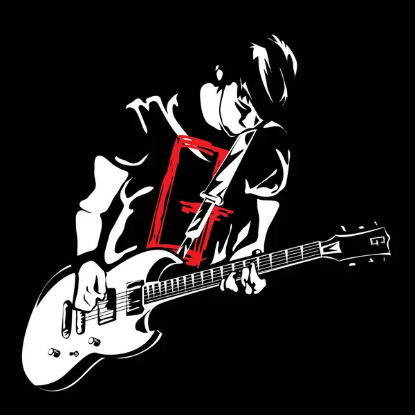 Людина грає на гітарі об'єкти графічного дизайну — стоковий вектор
