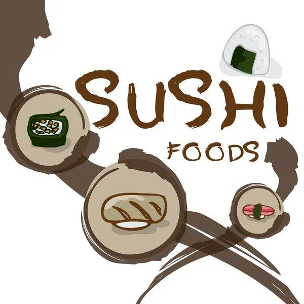 Sushi-Objekte zeichnen — Stockvektor