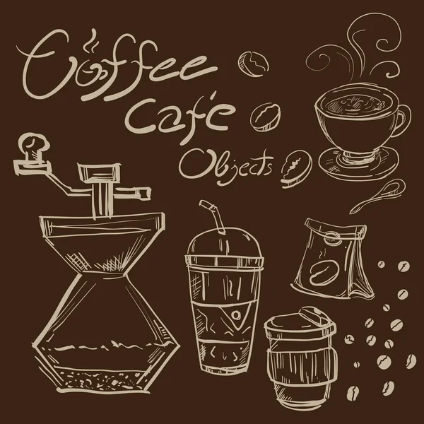 Dibujo de objeto de café — Vector de stock