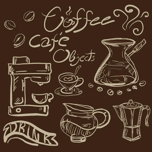 Dibujo de objeto de café — Vector de stock