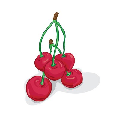 grafik tasarım nesneleri çizim meyve kiraz