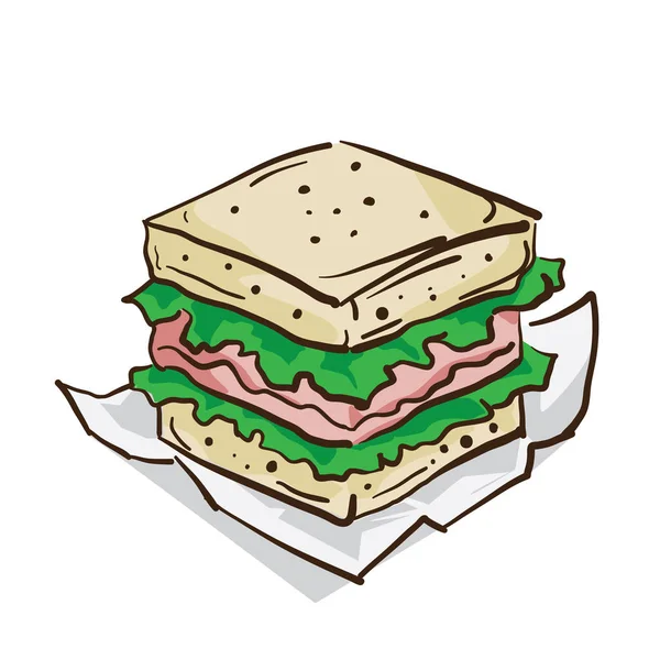Food sandwich gambar objek desain grafis - Stok Vektor
