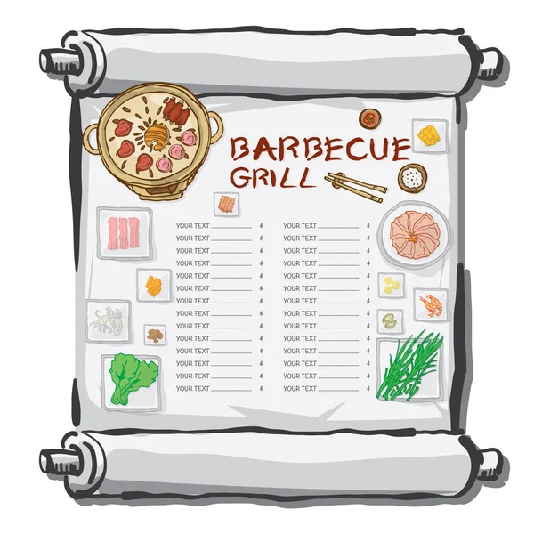 Modèle de menu barbecue — Image vectorielle
