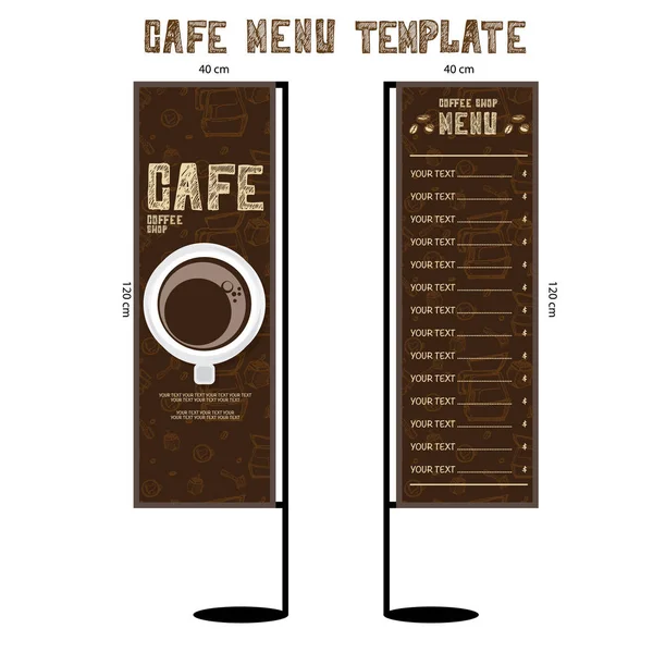 Menu café modèle bannière drapeau — Image vectorielle