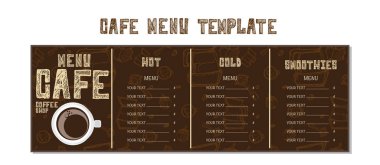 Menü Cafe şablonu