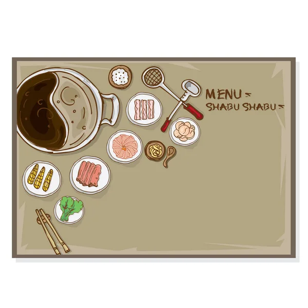 Modèle de menu shabu — Image vectorielle