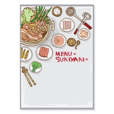 Menü sukiyaki şablonu